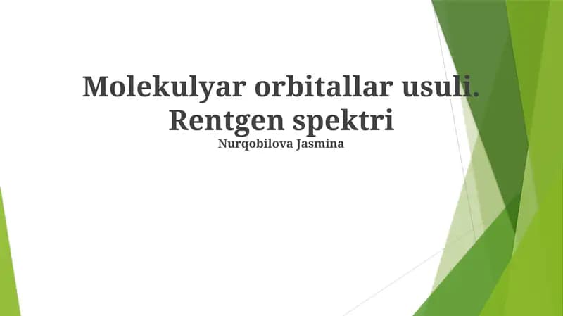 Molekulyar Orbital Metodi