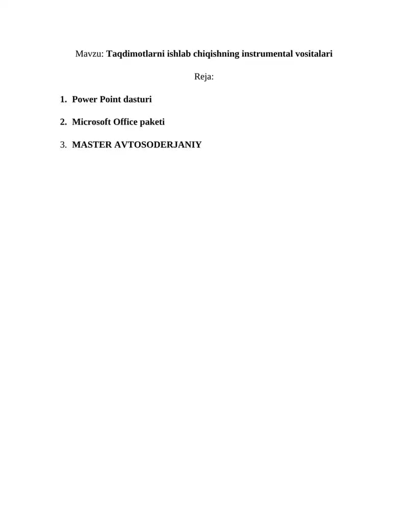 Power Point dasturi