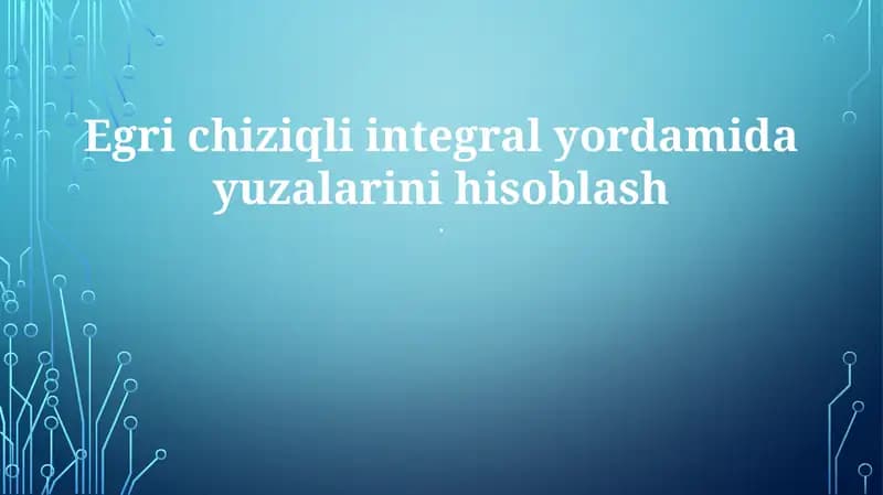 Egri chiziqli integral