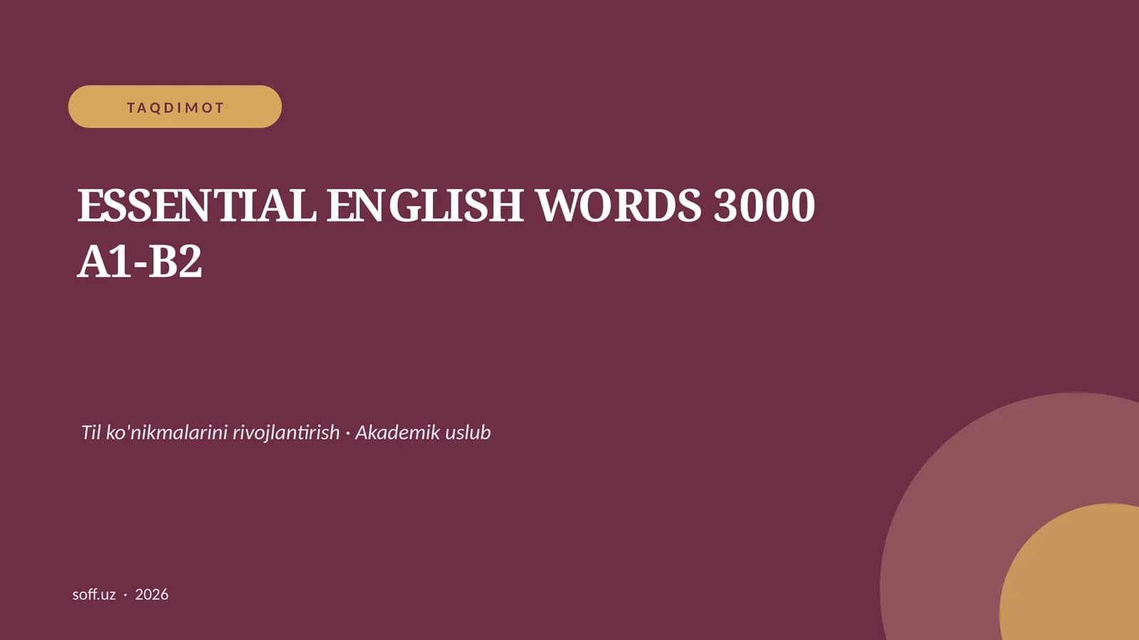 ESSENTIAL ENGLISH WORDS 3000 A1-B2