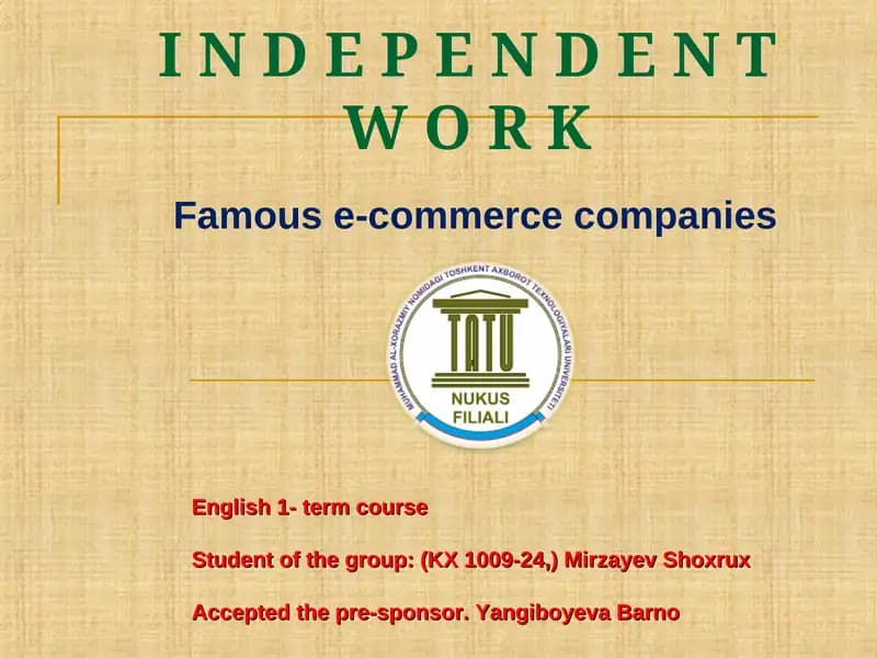 E-COMMERCE BUSINESS MODELS