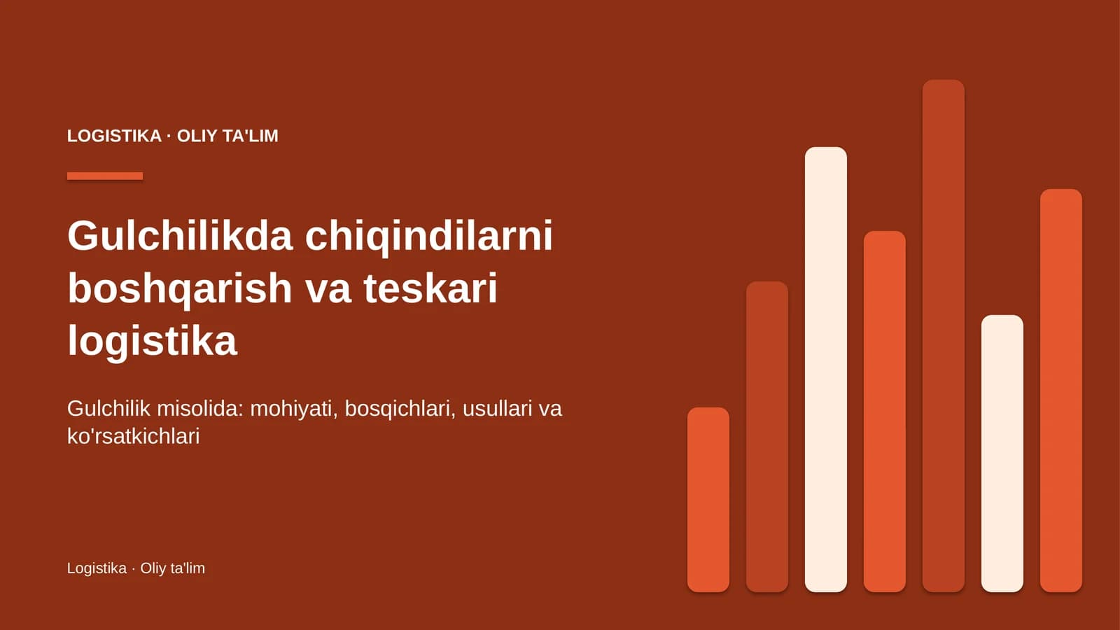 Gulchilikda chiqindilarni boshqarish va teskari logistika