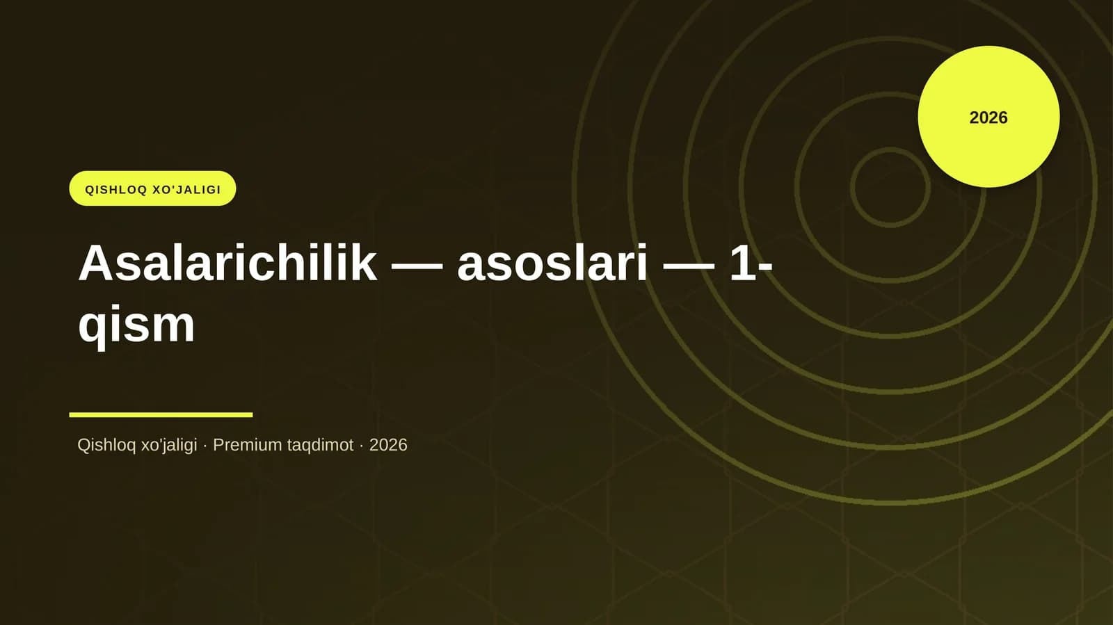Asalarichilik — asoslari — 1-qism