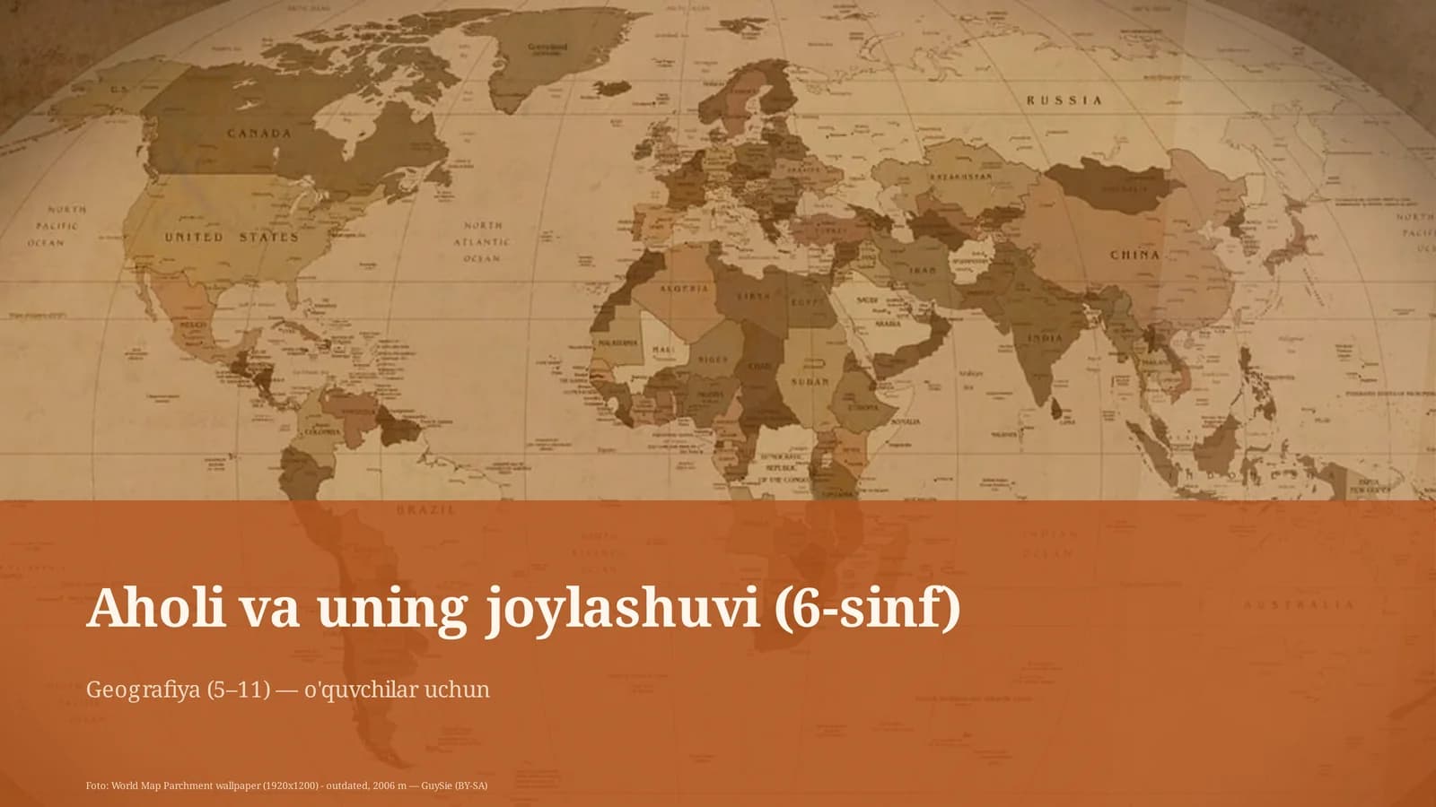 Aholi va uning joylashuvi (6-sinf)