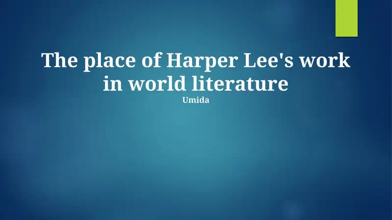 To Kill a Mockingbird