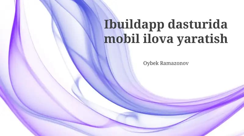 Ibuildapp dasturida mobil ilova yaratish