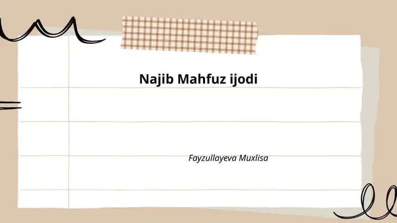 Najib Mahfuz ijodi