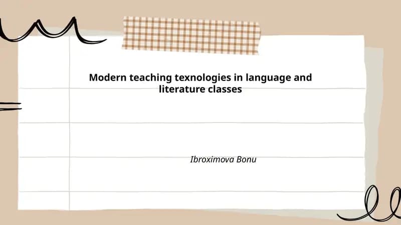 Modern teaching texnologies in language and literature classes