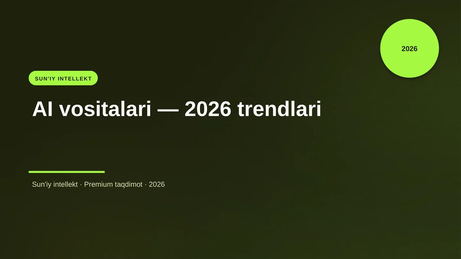 AI vositalari — 2026 trendlari