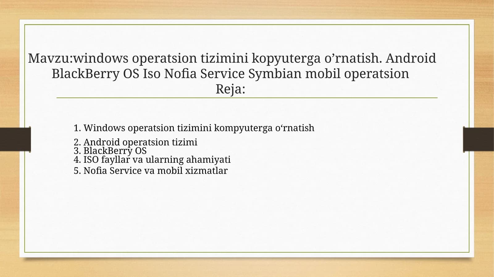 windows operatsion tizimini kompyuterga o‘rnatish