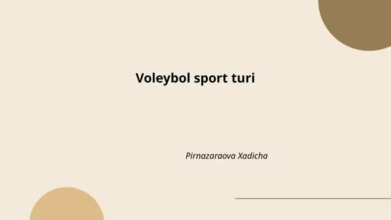 Voleybol sport turi