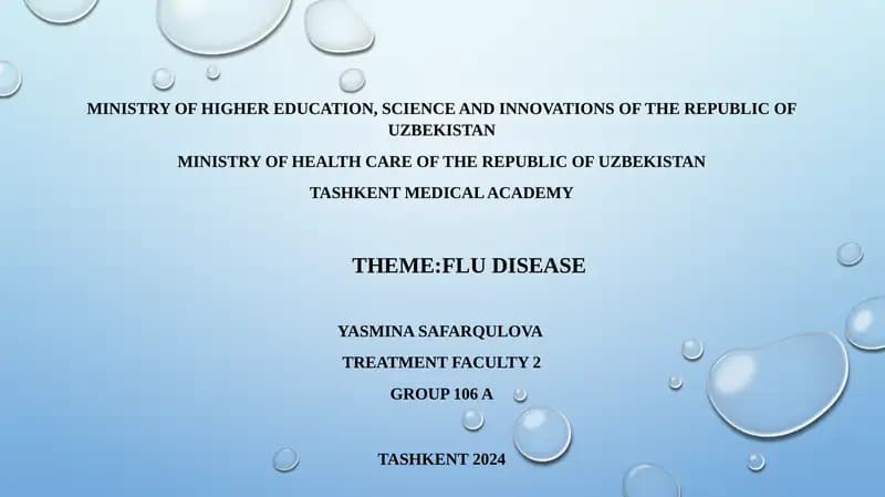 Influenza (Flu) Treatment