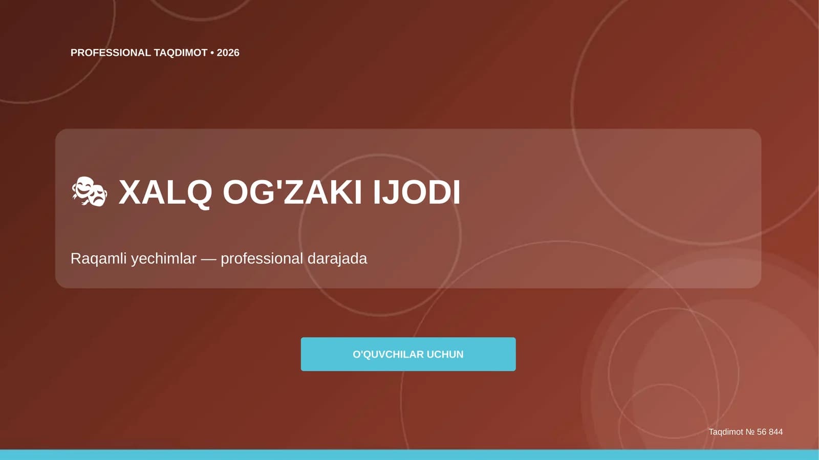 Xalq og'zaki ijodi: raqamli yechimlar (professional darajada)
