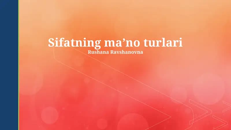 Sifatning maʼno turlari