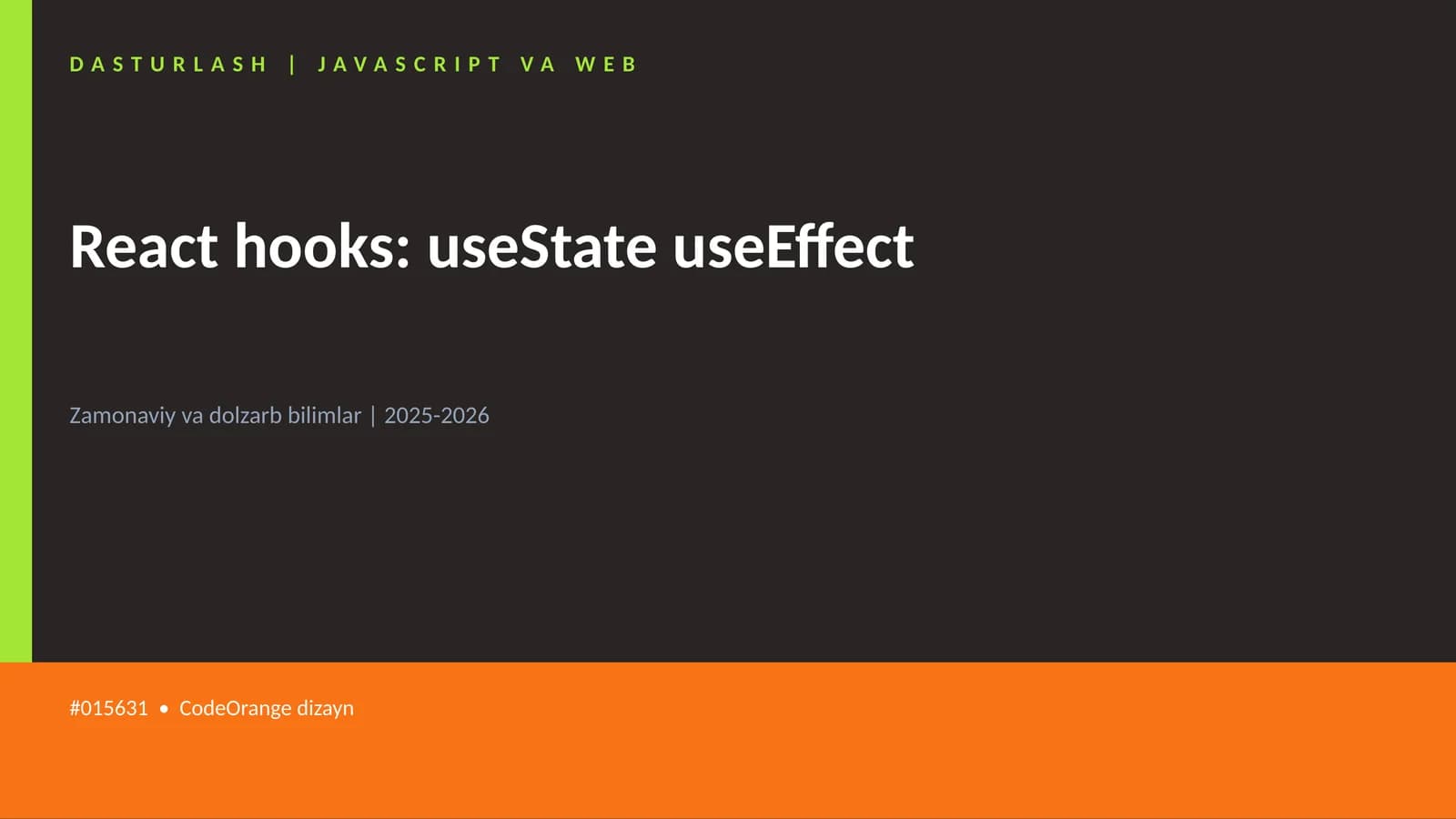 React hooks: useState useEffect