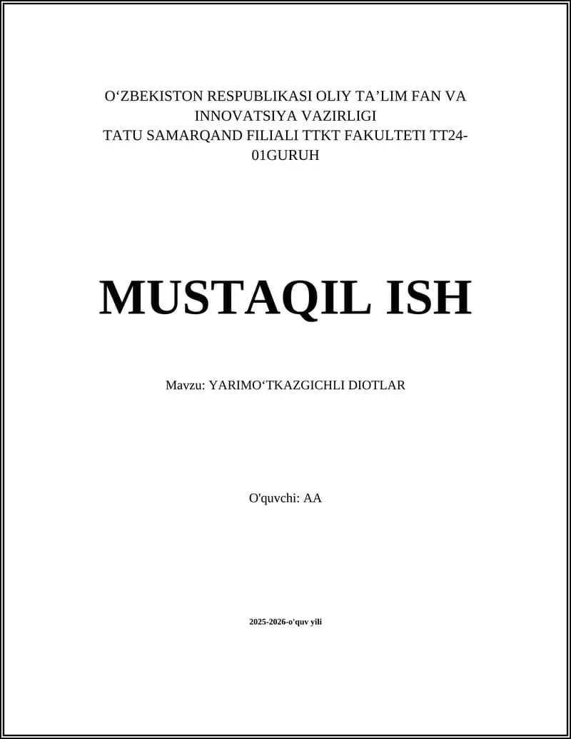 YARIMOʻTKAZGICHLI DIOTLAR