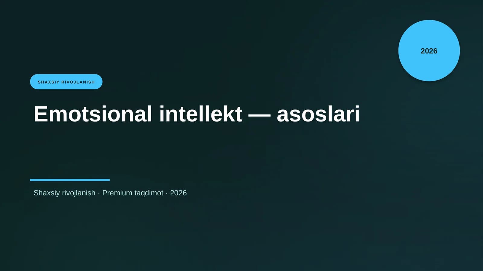 Emotsional intellekt — asoslari