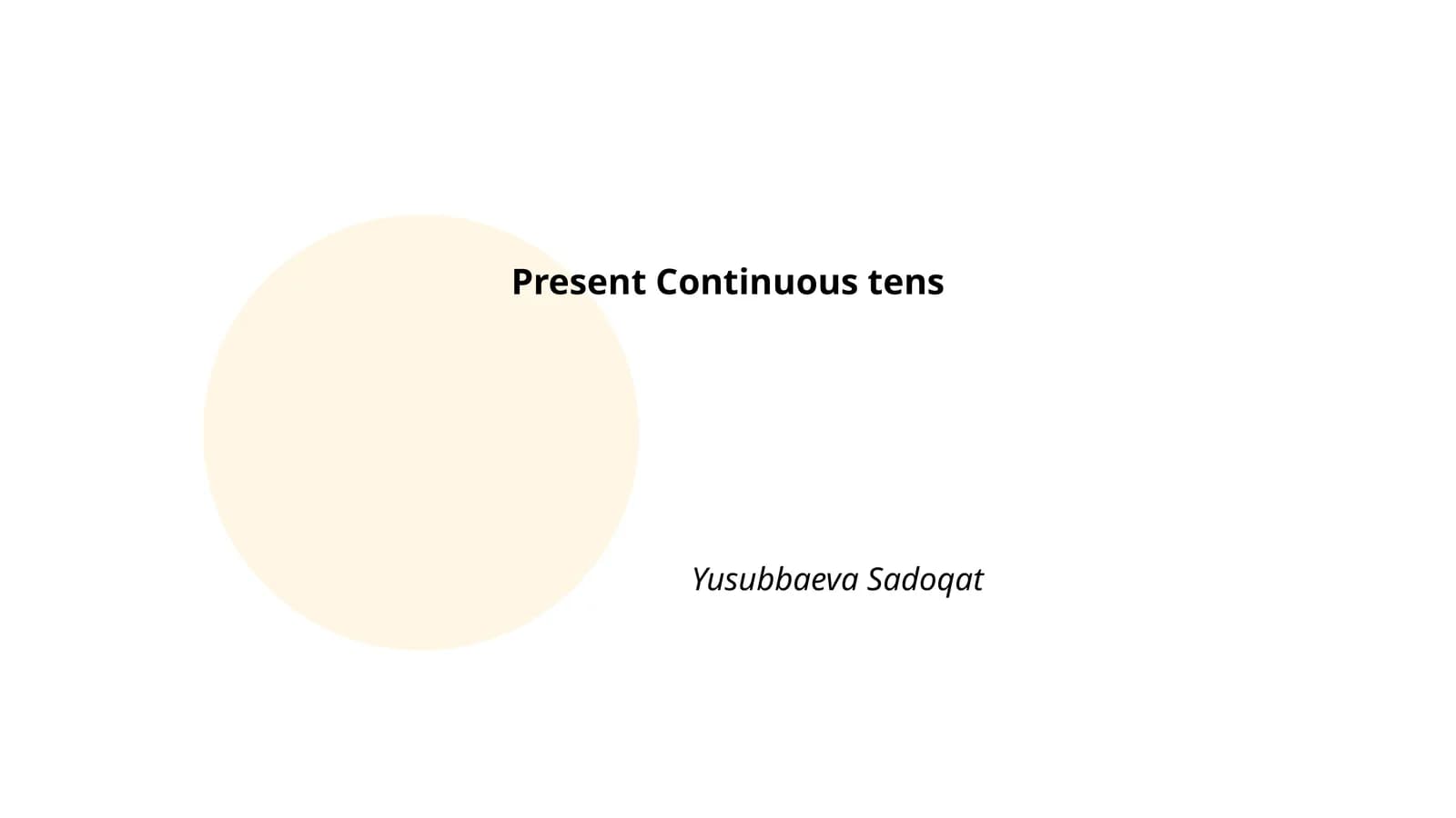 Present Continuous tens