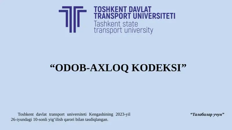 ODOB-AXLOQ KODEKSI