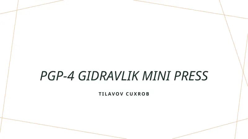 PGP-4 Gidravlik mini press