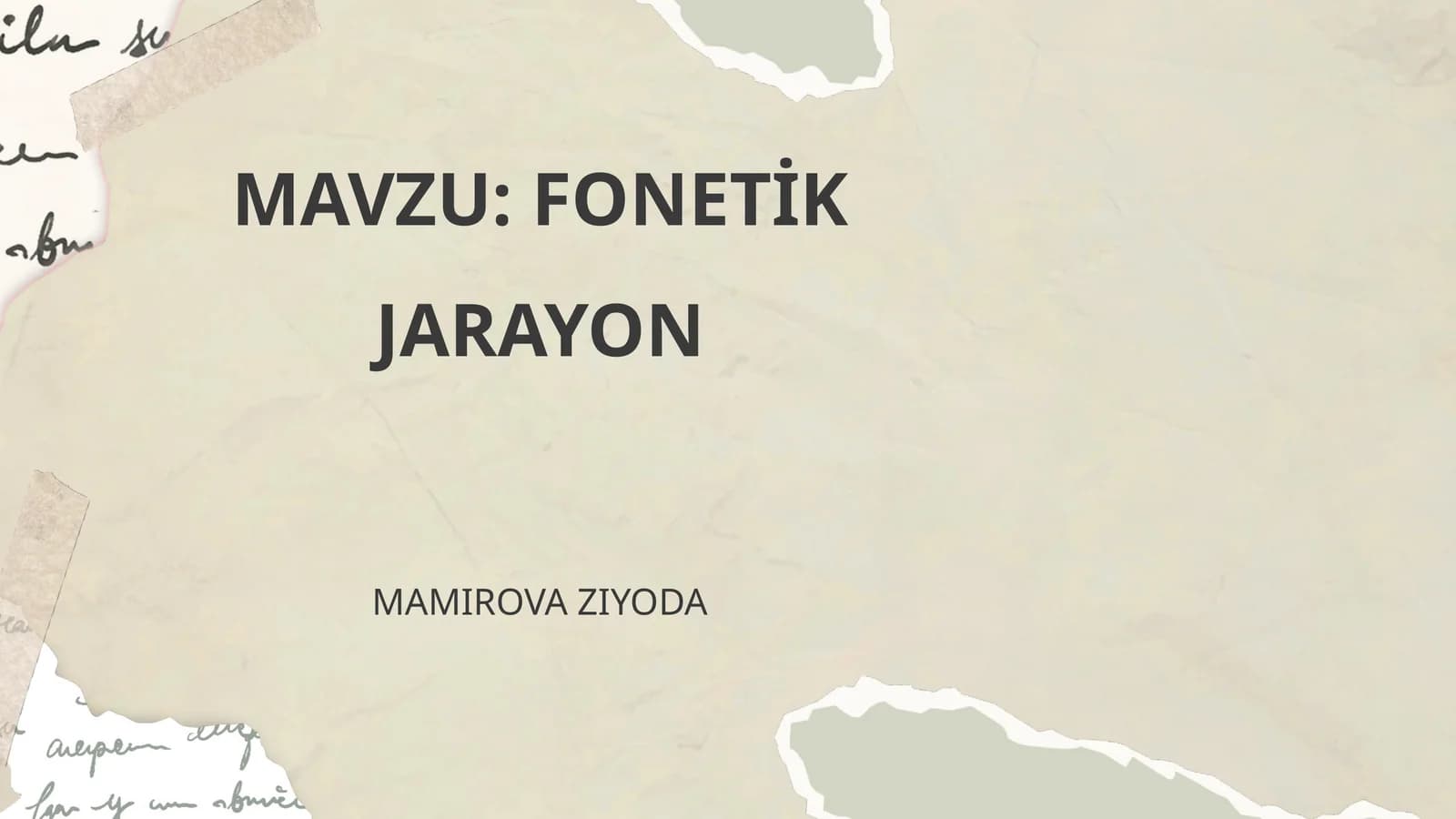 FONETİK JARAYON