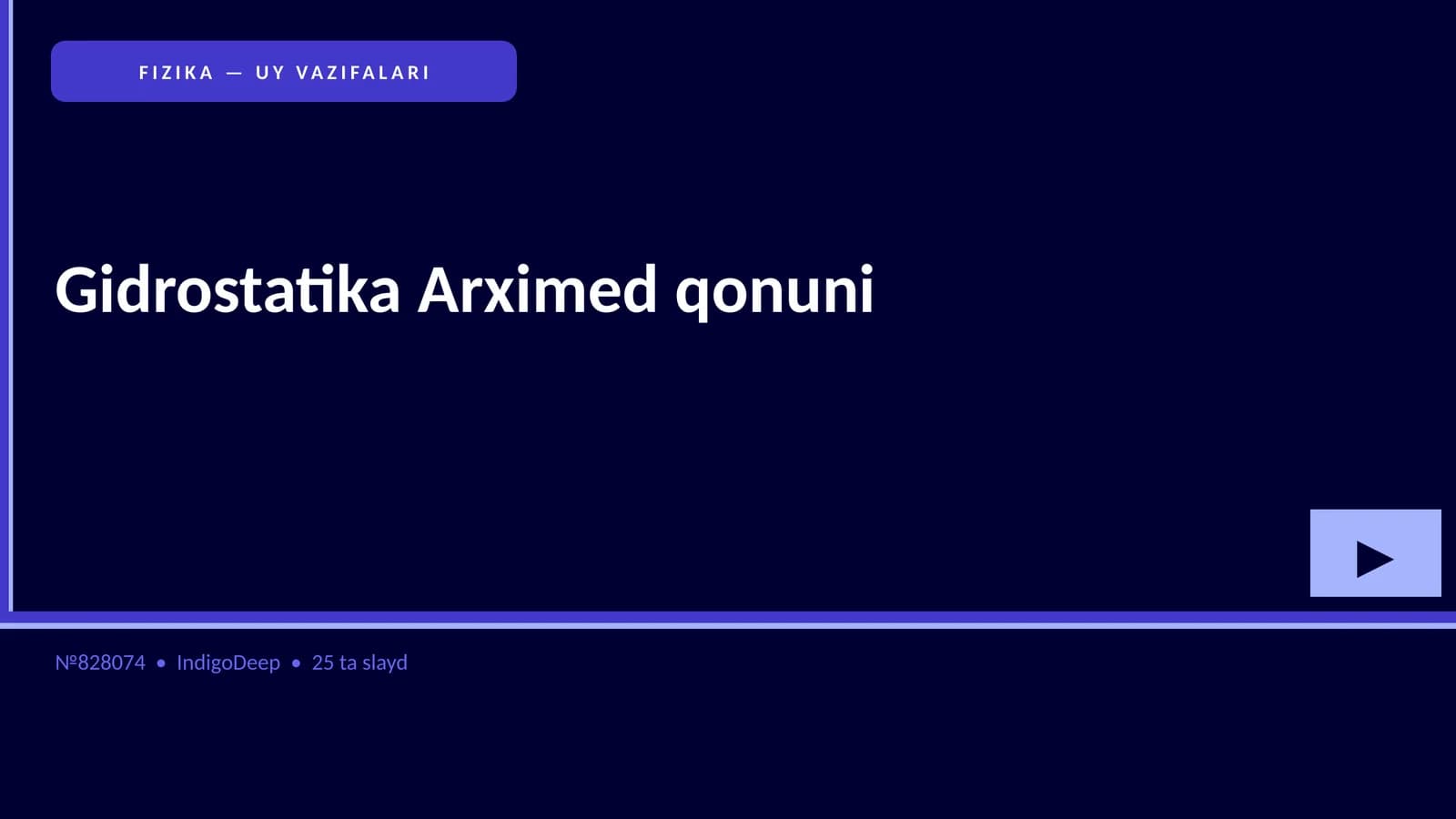 FIZIKA — UY VAZIFALARI