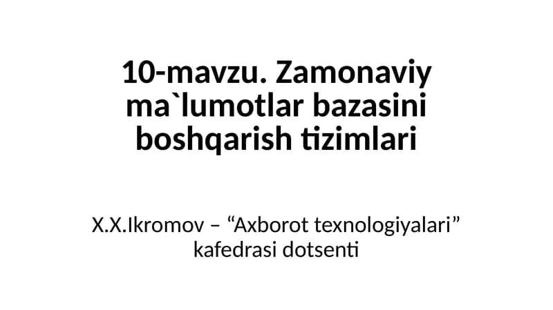 MS Access MBBT