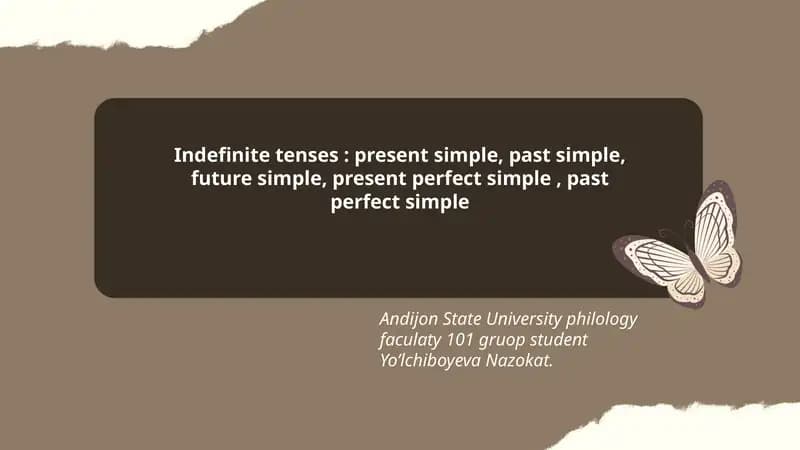 Indefinite Tenses