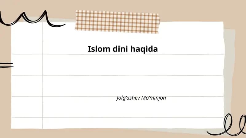 Islom dini haqida