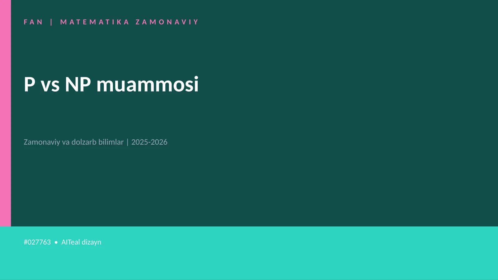 MATEMATIKA ZAMONAVIY