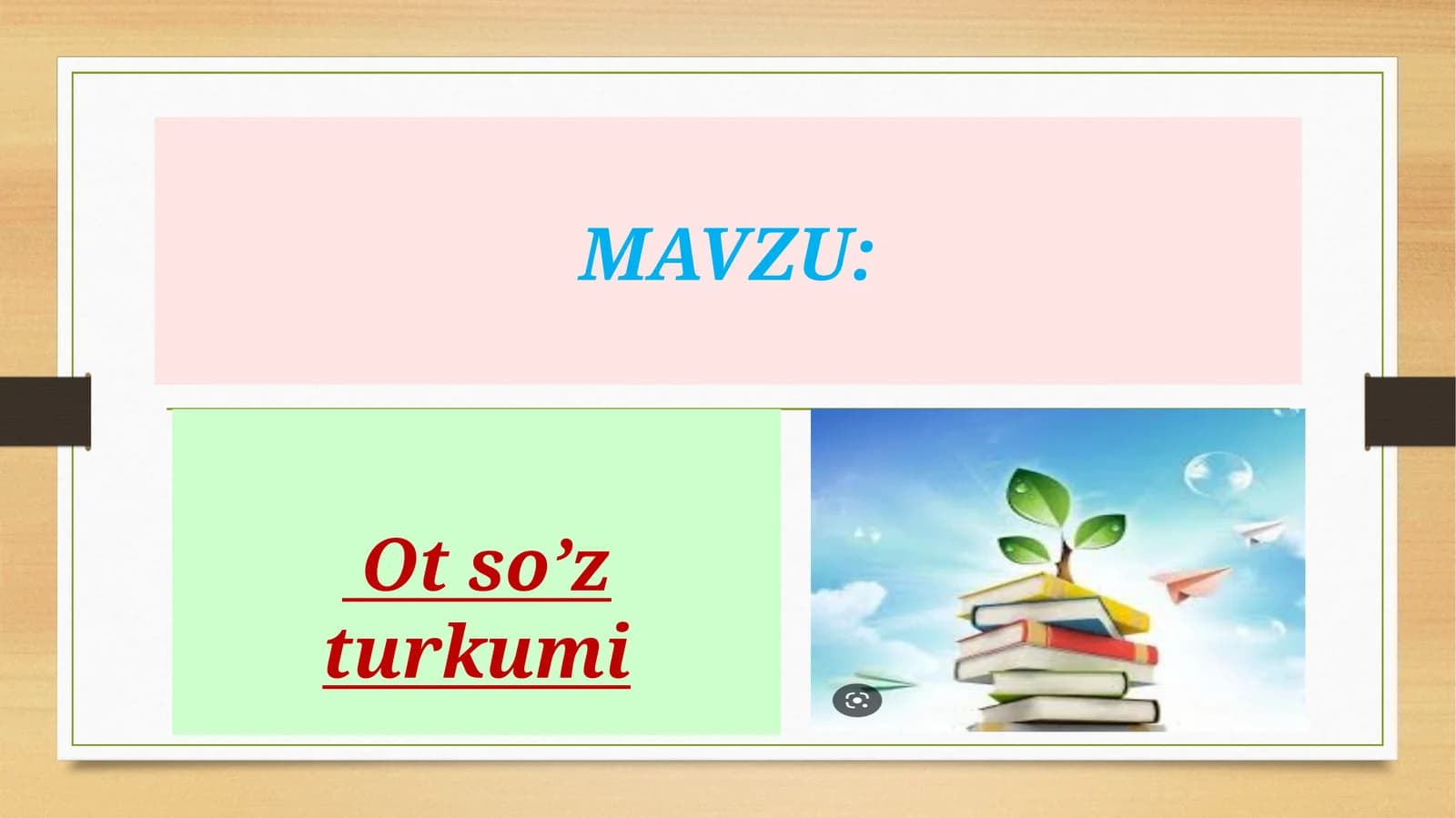 Ot soʼz turkumi