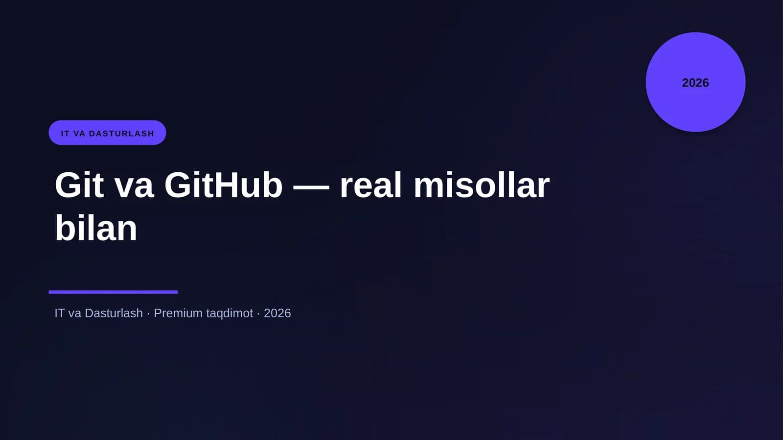 Git va GitHub — real misollar bilan