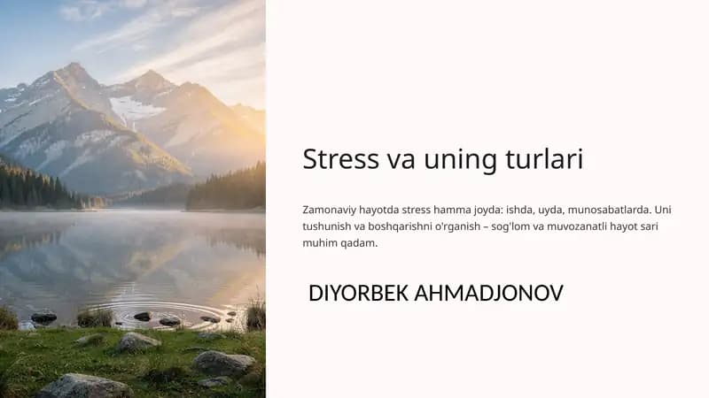 Stress va uning turlari