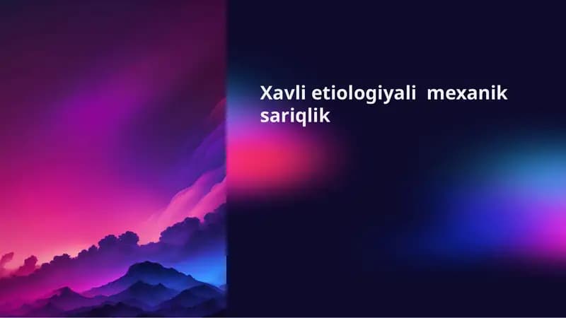 Xavli etiologiyali  mexanik sariqlik