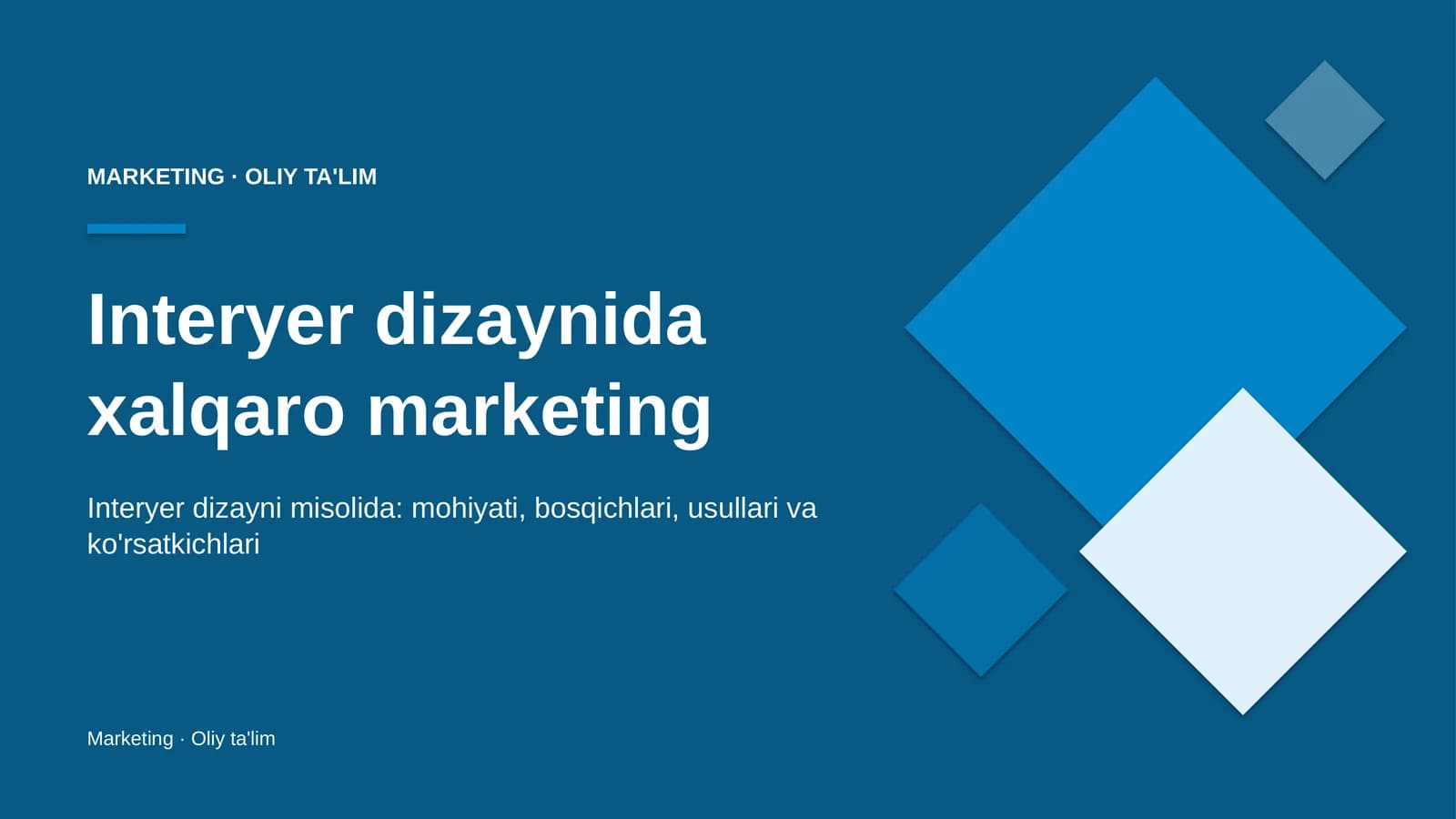 Interyer dizaynida xalqaro marketing