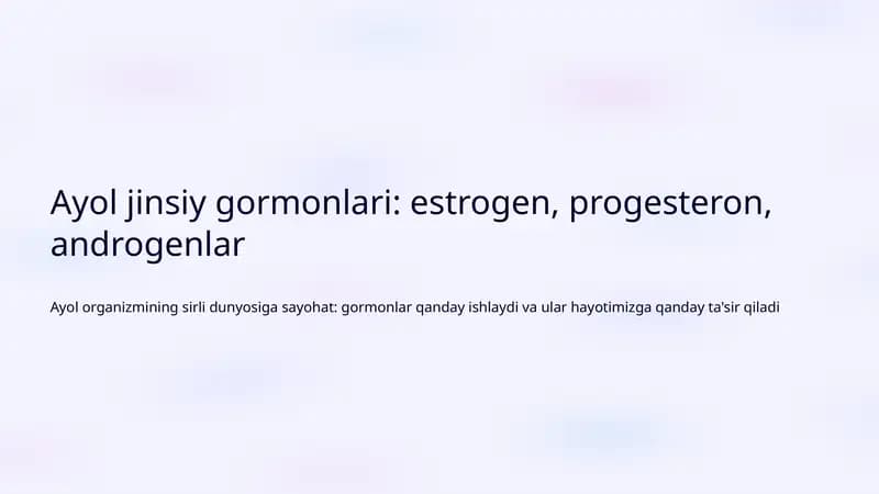 Ayol jinsiy gormonlari