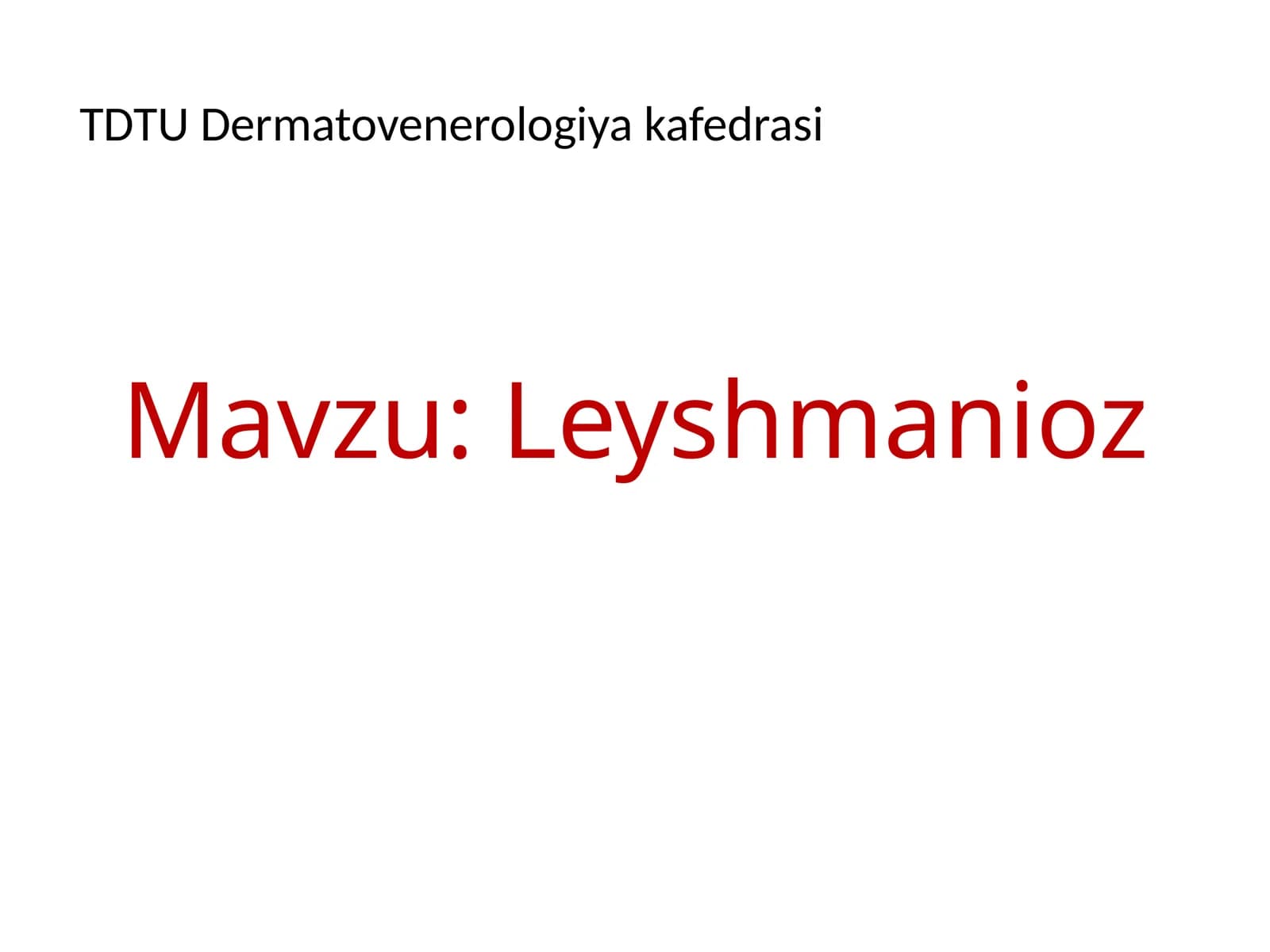 Leyshmanioz