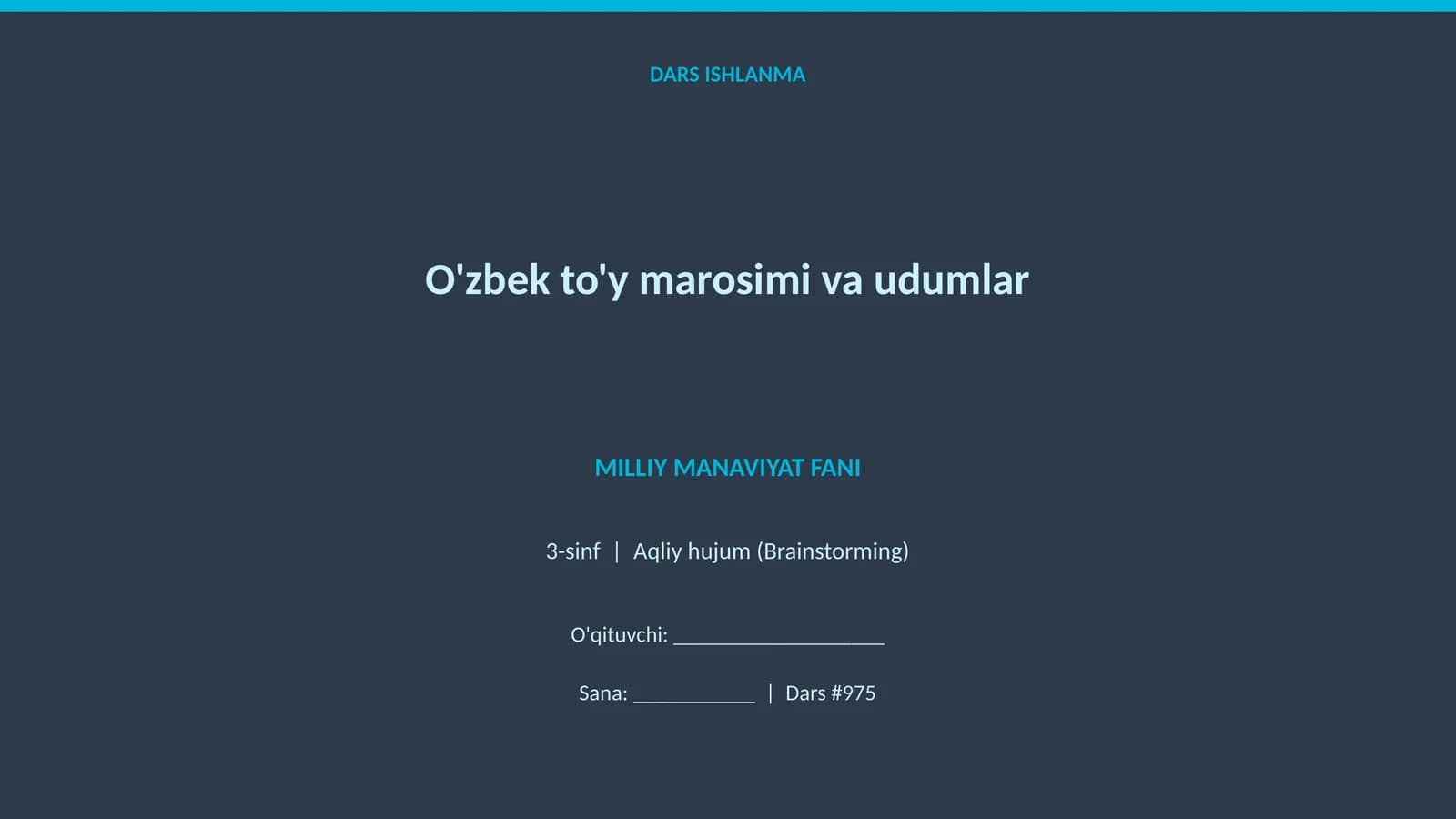 O'zbek to'y marosimi va udumlar