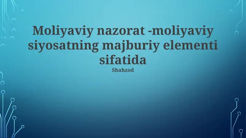 Moliyaviy nazorat