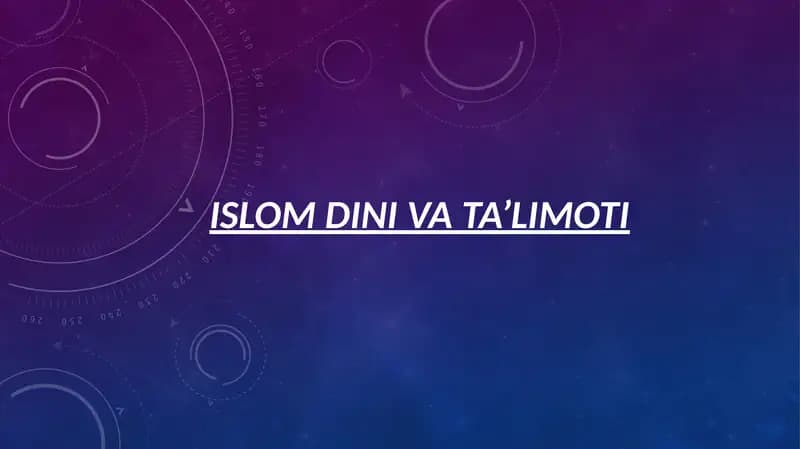 Islom dini va ta’limoti