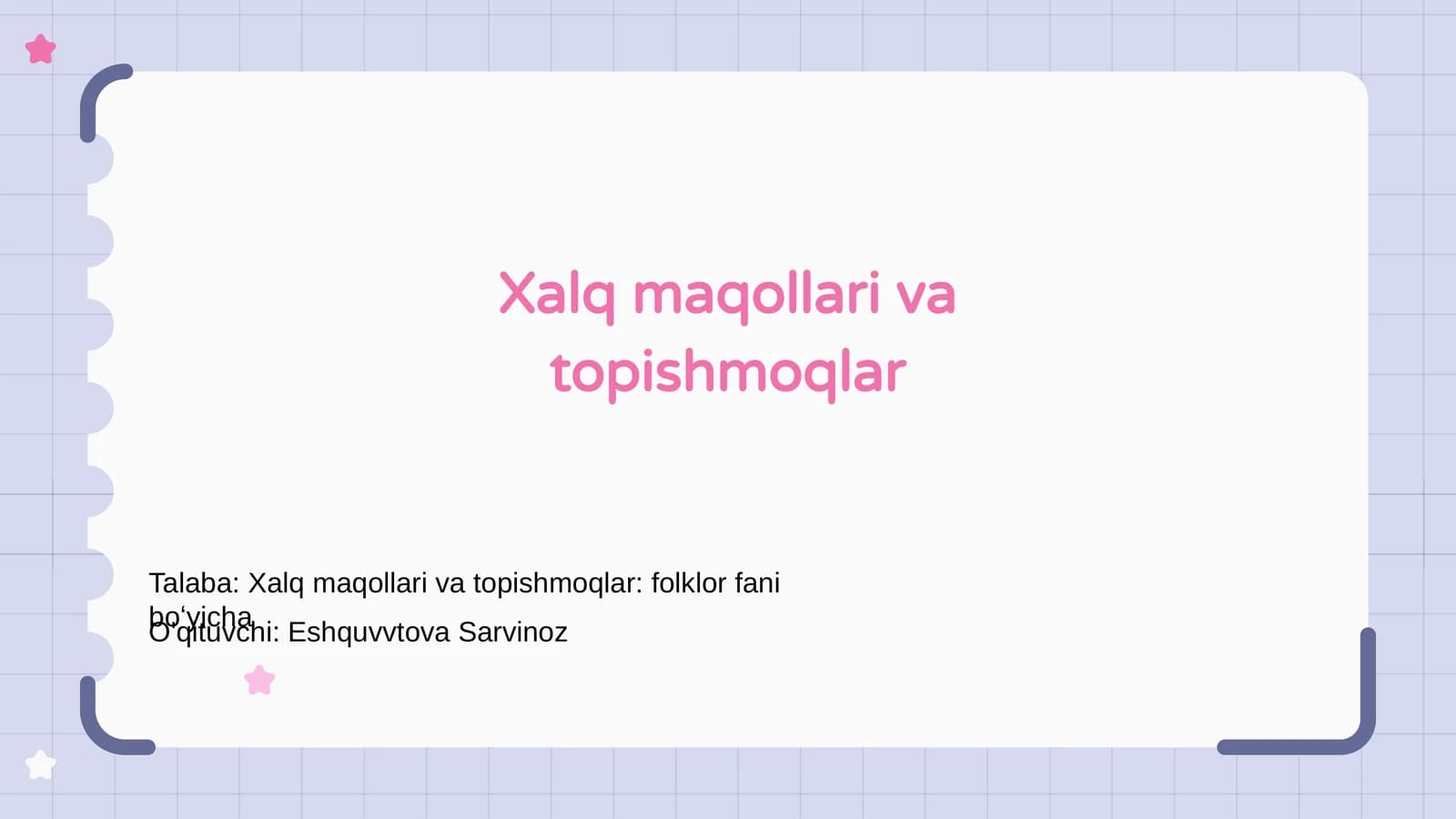 Xalq maqollari va topishmoqlar