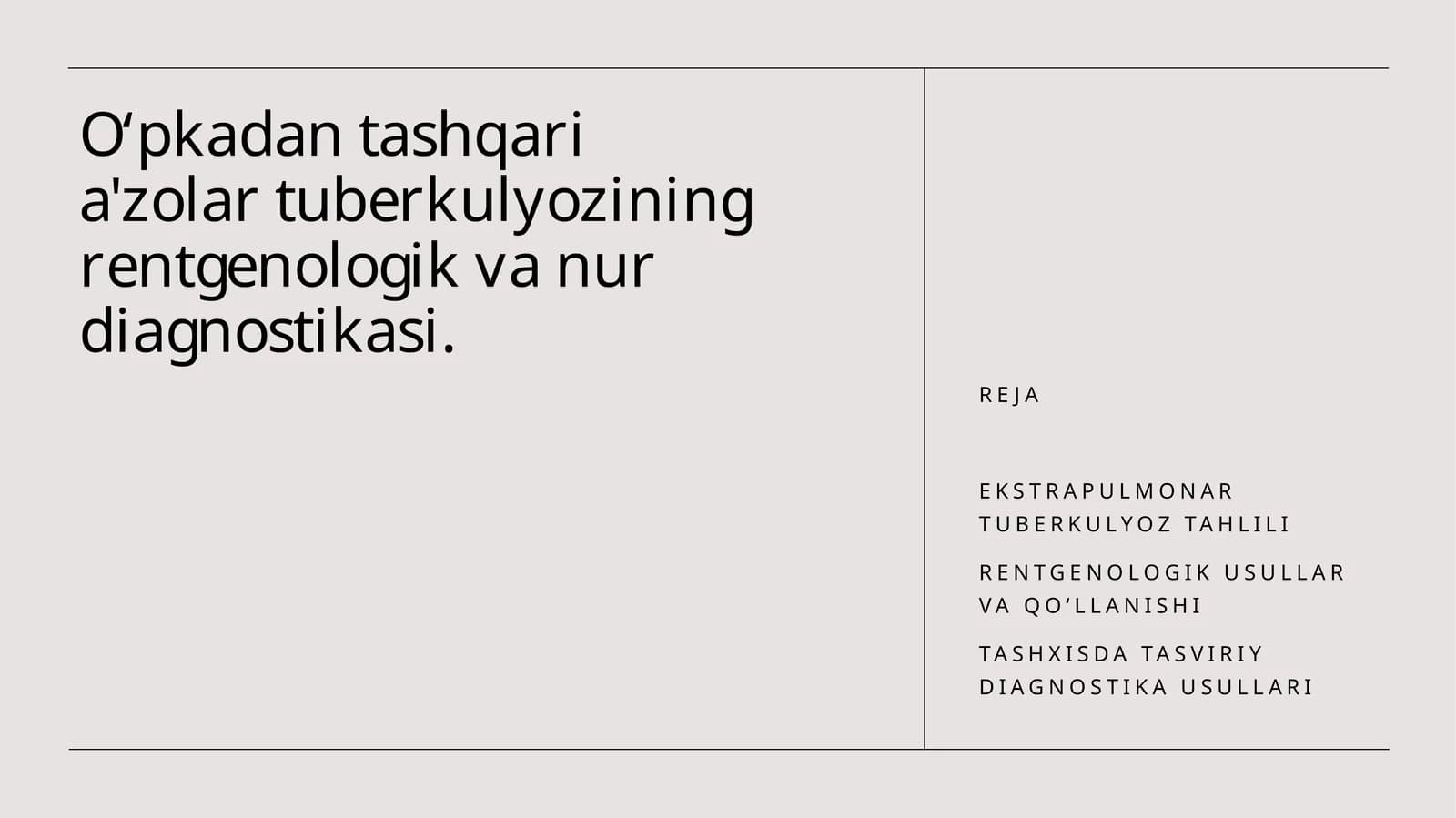 Ekstrapulmonar tuberkulyoz tahlili