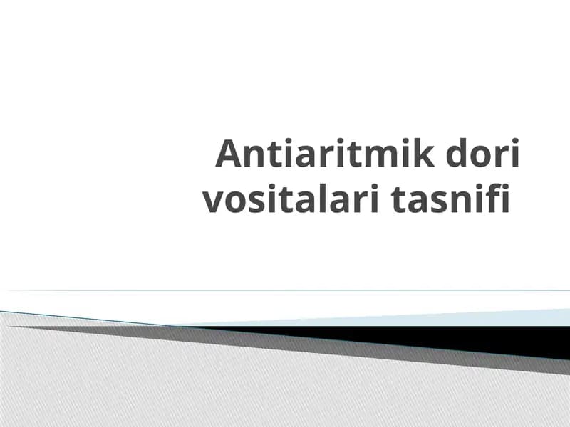Antiaritmik dori vositalari