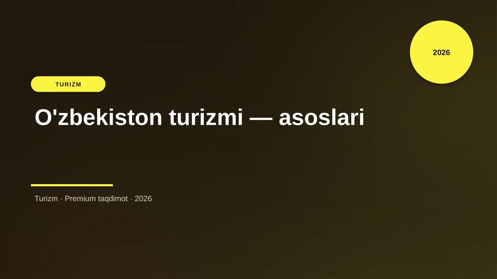 O'zbekiston turizmi — asoslari