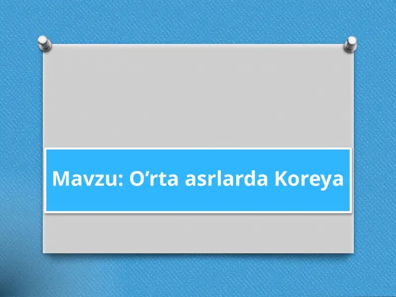 O’rta asrlarda Koreya