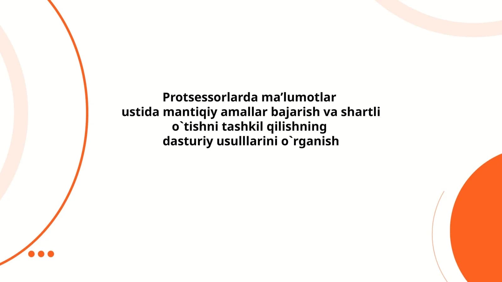 Protsessorlarda mantiqiy amallar
