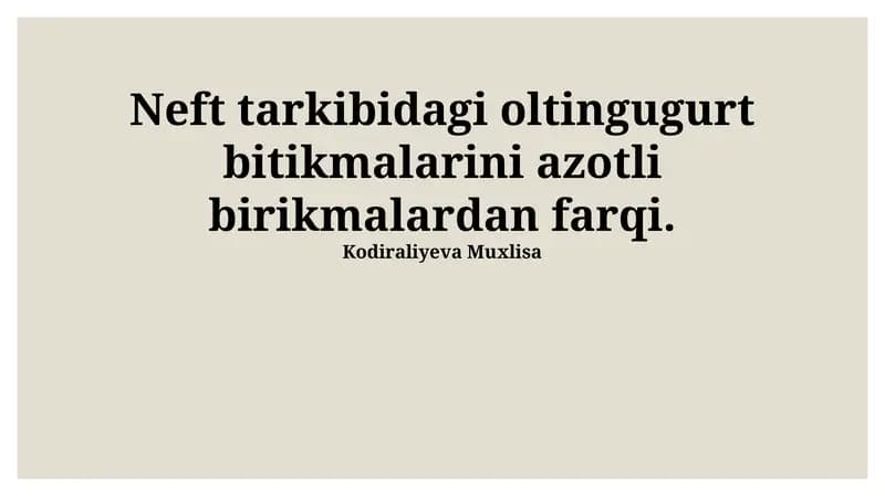 Oltingugurt va azot birikmalari