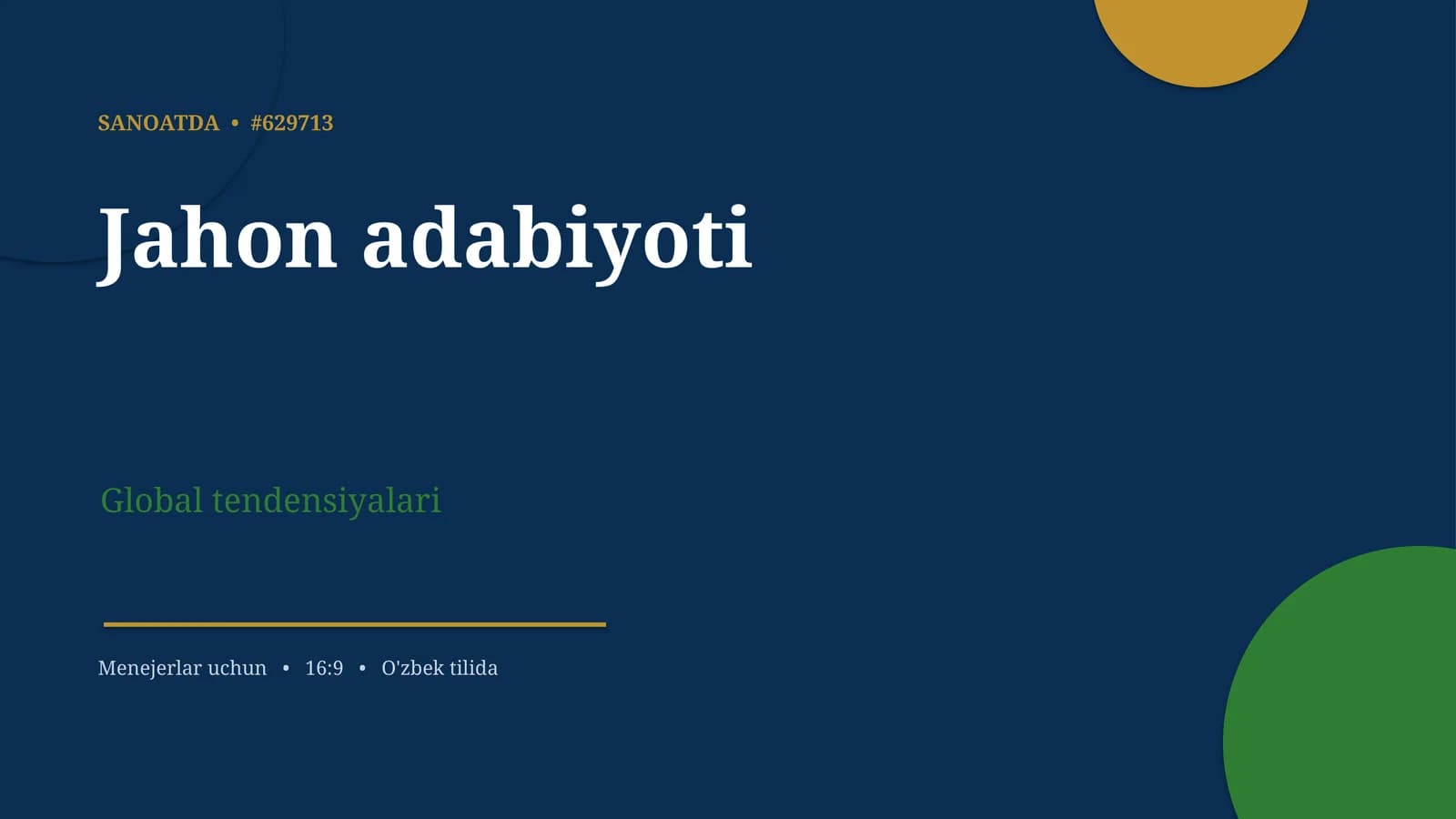 Jahon adabiyoti Global tendensiyalari