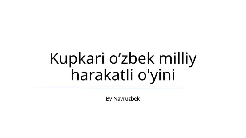 Kupkari o‘zbek milliy harakatli o'yini
