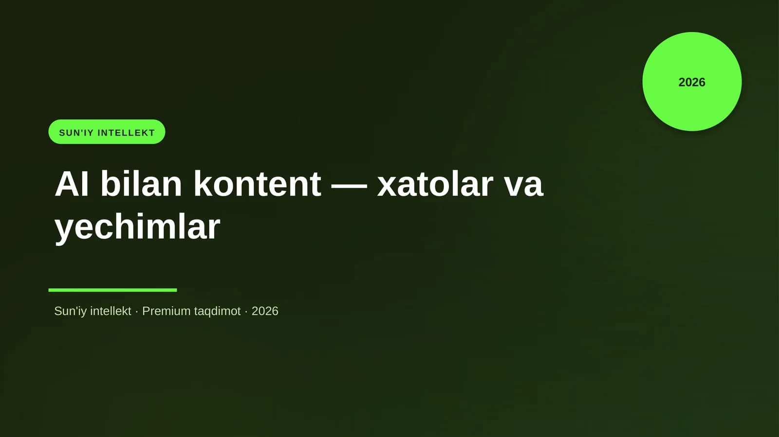 AI bilan kontent — xatolar va yechimlar
